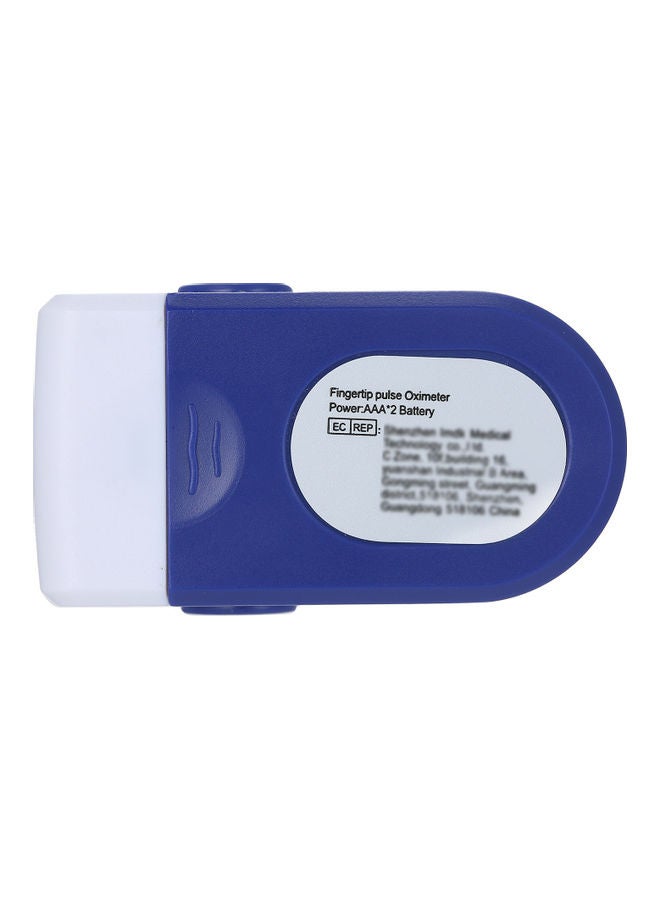 Generic - Mini Fingertip Pulse Oximeter Pulse Rate Blood Oxygen Saturation Monitor Clear OLED Display Lanyard Silicon Case for Home Use, Blue Blue&White - Image 1