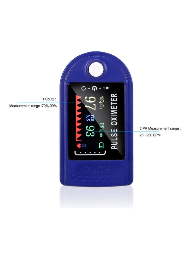 Generic - Portable Finger Tip Pulse Oximeter Precise Blood Saturation Detector TFT Display No Battery During Shipping Blue - Image 1