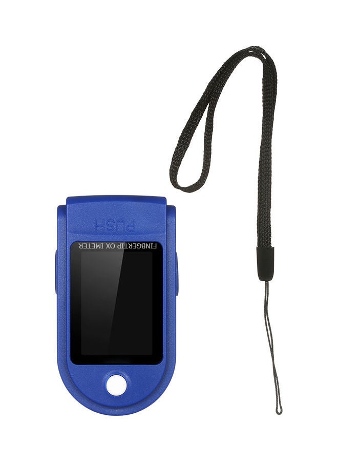 Generic Fingertip Pulse Oximeter LED Display Blood Oxygen Saturation & Heart Rate Monitor Fingertip SpO2 Measurement Meter with Lanyard Blue  - Image 2