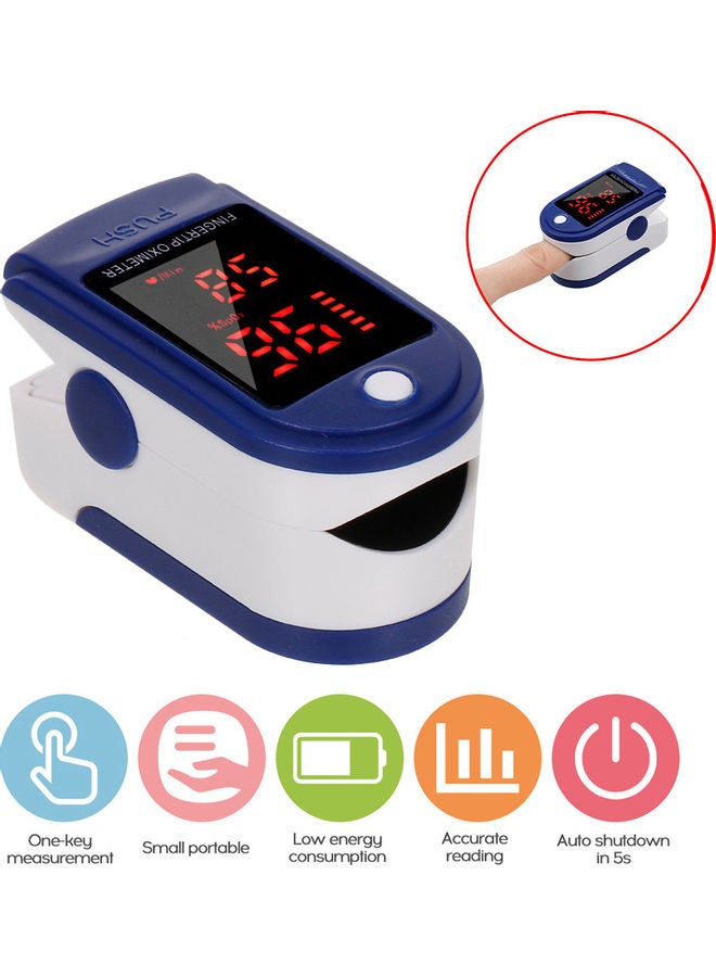 Generic - Digital Fingertip Pulse Oximeter Blood Oxygen Sensor Saturation Mini SpO2 Monitor Pulse Rate Measurement Meter for Home Sports Travel Blue - Image 1