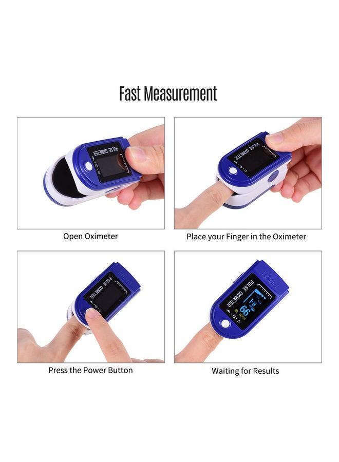 Generic - Mini Fingertip Pulse Oximeter Pulse Rate Blood Oxygen Saturation Monitor Oximetro TFT LCD Display for Home Use Blue - Image 1