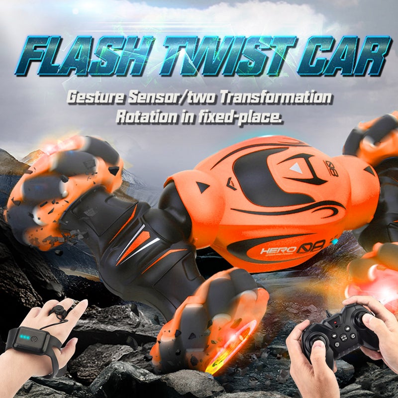 1:16 Double-Sided Drive 360° Rotating Auto Demo RC Car With Music Light 30.5cm  - Image 2