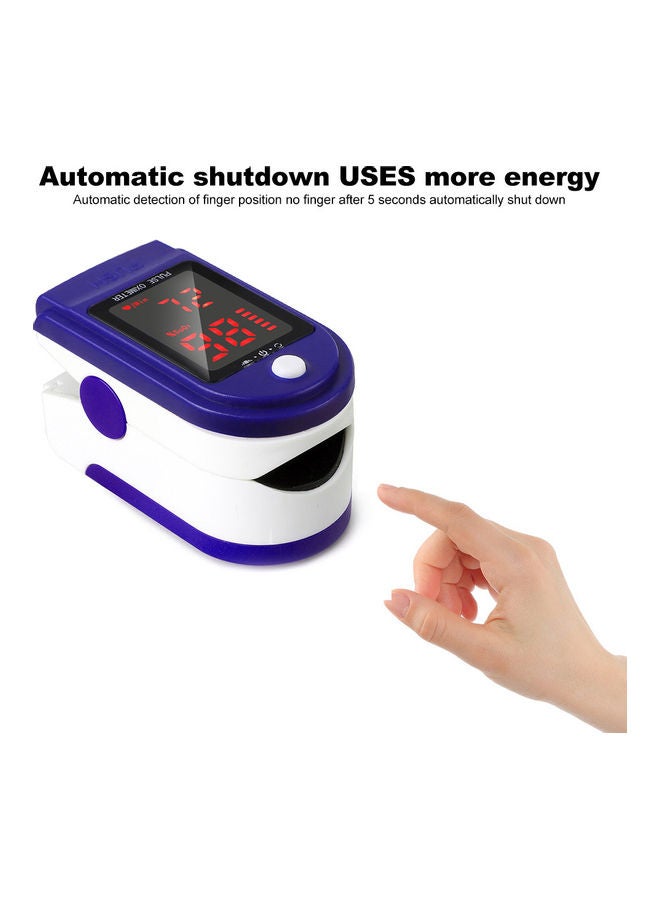 Generic Fingertip Pulse Oximeter Pulse Rate Detector Blood Oximeter Monitor LED Display Blue  - Image 2