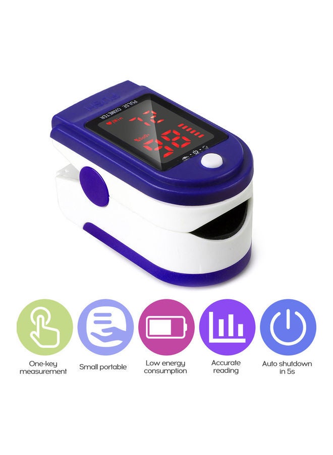 Generic Fingertip Pulse Oximeter Pulse Rate Detector Blood Oximeter Monitor LED Display Blue  - Image 3