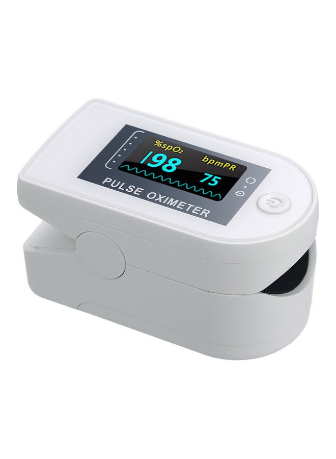 Generic Digital Fingertip Pulse Oximeter LED Display Blood Oxygen Level SpO2 Finger Oximeter Sensor Saturation Fingertip Monitor Measurement Meter White  - Image 1