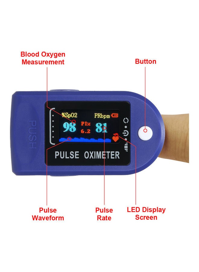 Generic - Digital Fingertip Pulse Oximeter LED Display Blood Oxygen Level SpO2 Finger Oximeter Sensor Saturation Fingertip Monitor Measurement Meter White - Image 1