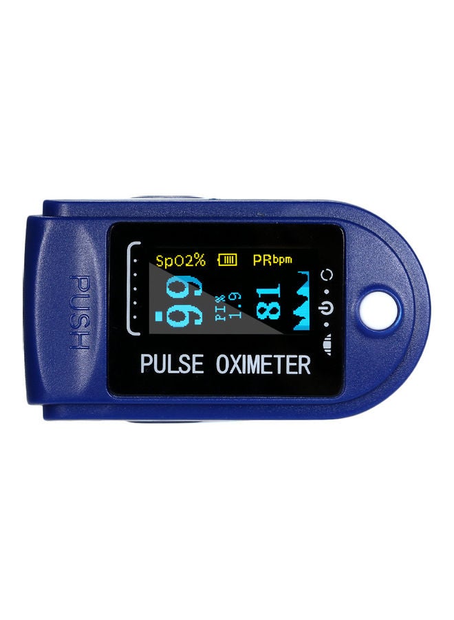 Digital Fingertip Pulse Oximeter OLED Display Blood Oxygen Sensor Saturation Mini SpO2 Monitor Pulse Rate Measurement Meter for Home Sports Travel Blue