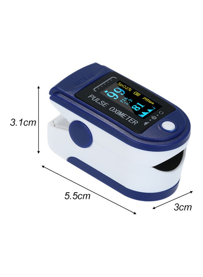 Digital Fingertip Pulse Oximeter OLED Display Blood Oxygen Sensor Saturation Mini SpO2 Monitor Pulse Rate Measurement Meter for Home Sports Travel Blue