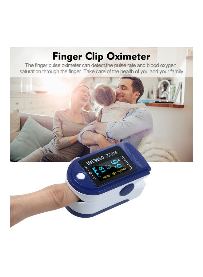 Digital Fingertip Pulse Oximeter OLED Display Blood Oxygen Sensor Saturation Mini SpO2 Monitor Pulse Rate Measurement Meter for Home Sports Travel Blue