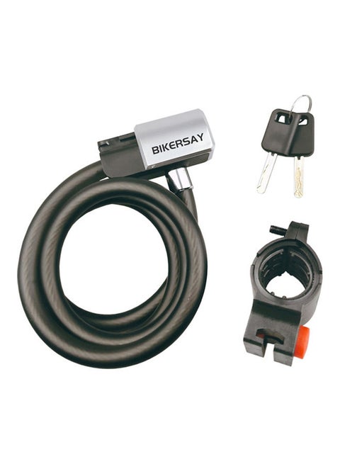 4 Feet Anti-theft Bicycle Lock Cable Coil with Mounting Bracket and Keys 0.367kg