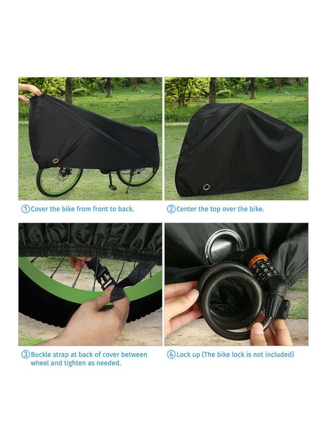 غطاء دراجة مضاد للماء للأماكن المغلقة والمفتوحة مزود بفتحة قفل (لون أسود) 0.315كيلوجرام - Image 4