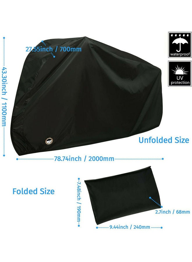 غطاء دراجة مضاد للماء للأماكن المغلقة والمفتوحة مزود بفتحة قفل (لون أسود) 0.315كيلوجرام - Image 5