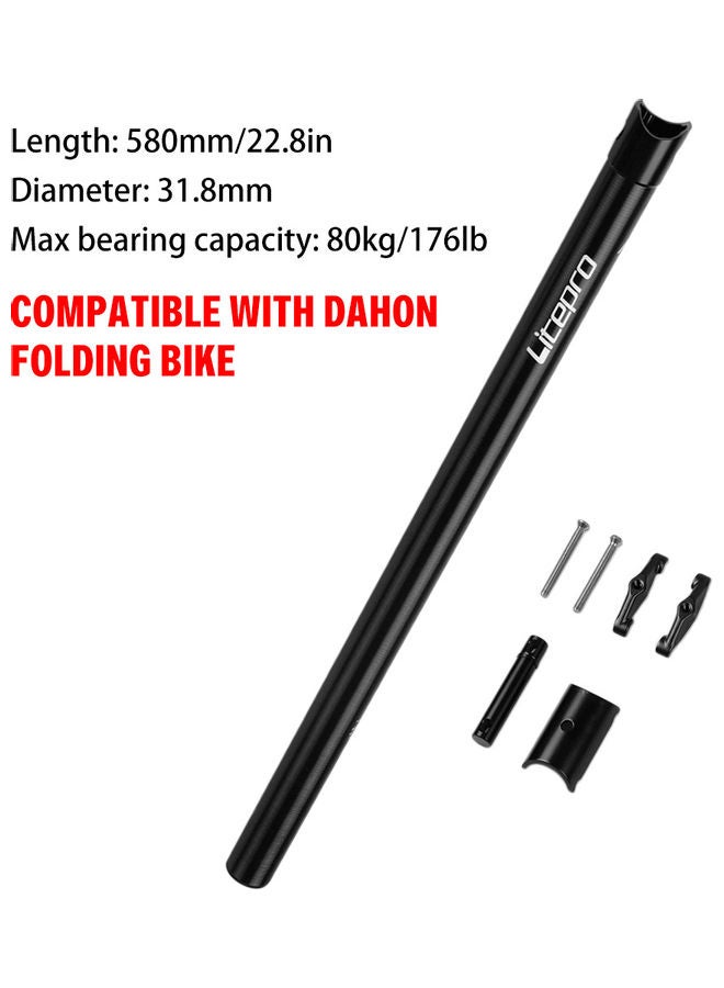 Generic Bike Seat Pole Lightweight Seatpost Folding Bicycle Seat Tube 580x31.8mm 0.375kg  - Image 3