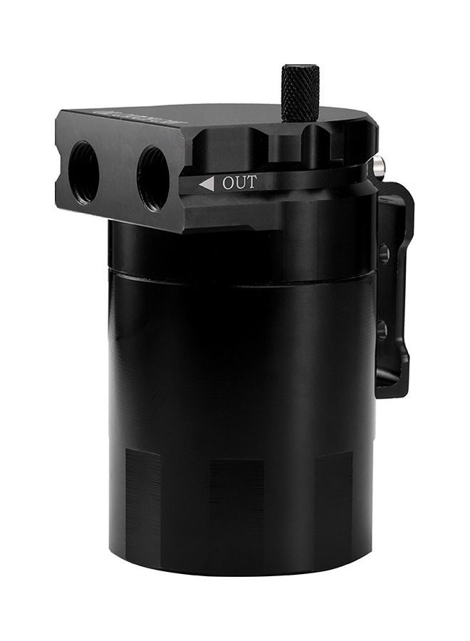 Generic Aluminum Engine Black Baffled Oil Catch Can Tank Reservoir Breather With Fittings Solid  - Image 5