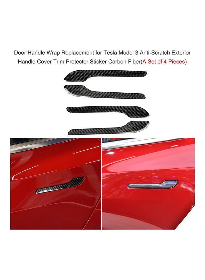 4-Piece Door Handle Wrap Replacement For Tesla Model 3 - Image 1