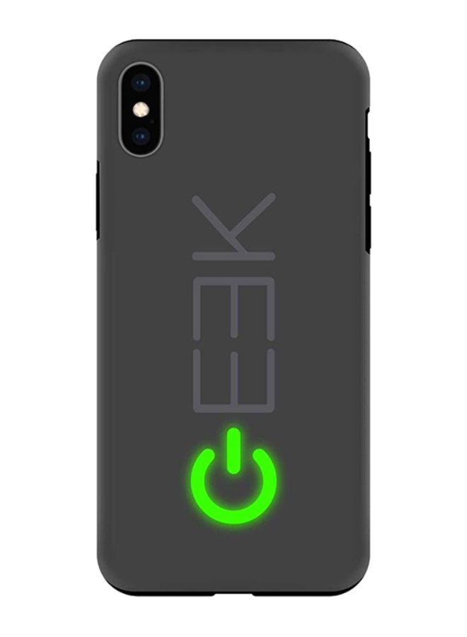 Stylizedd Geek ON Printed Protective Case Cover For Apple iPhone XS Max Black/Green/Grey