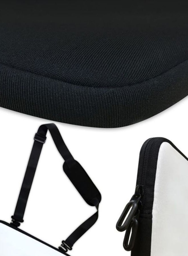 Stylizedd Cow Skin Premium Designer Sleeve With Strap For 15-Inch Laptop White/Black - Image 3