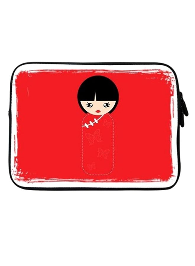 Stylizedd Chinese Doll Premium Designer Sleeve With Strap For 15-Inch Laptop Red/Black/White  - Image 1