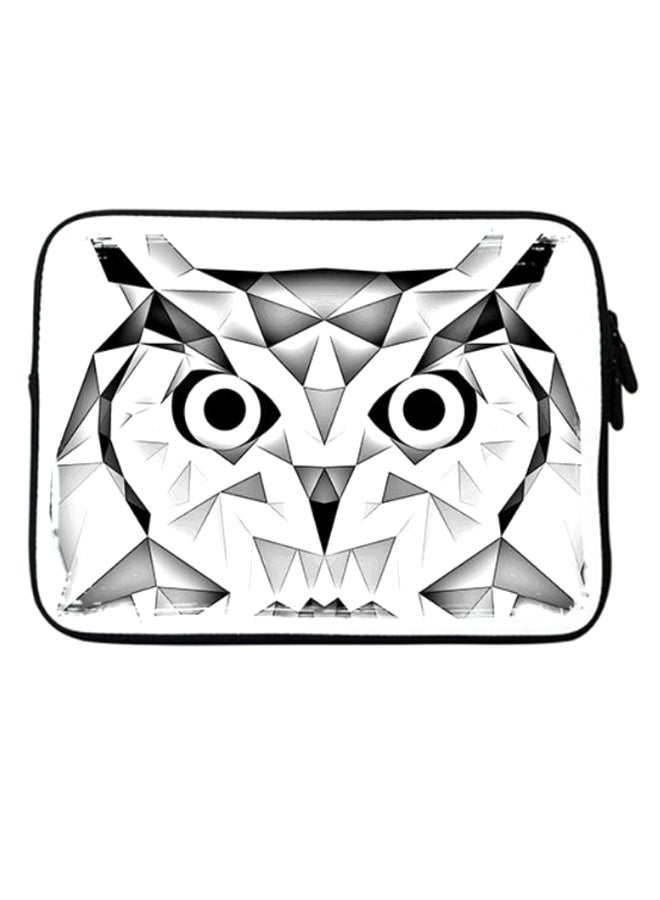 Stylizedd Poly Owl Premium Designer Sleeve With Strap For 15-Inch Laptop White/Black - Image 1