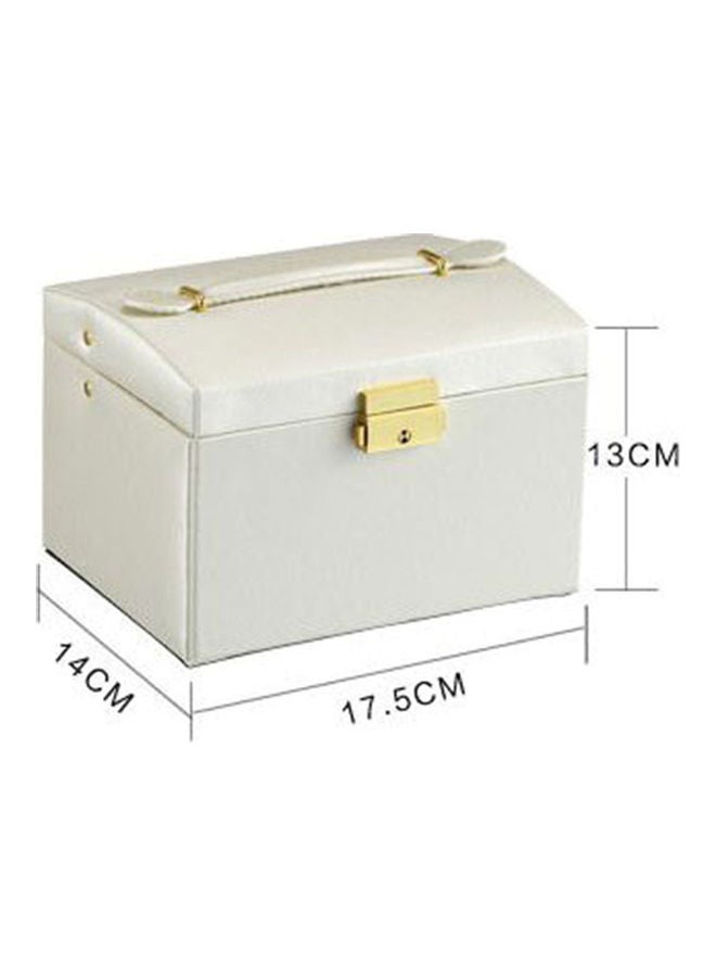 Generic - Fashionable PU Leather Jewelry Box Three-layer Design Double Drawers Storage Case Bracelet Necklace Ring Container Organizer Black - Image 1