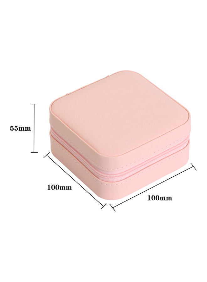 Generic Small Portable Travel Jewelry Box with Mirror Storage Case Organizer For Rings Earrings Necklaces White  - Image 3