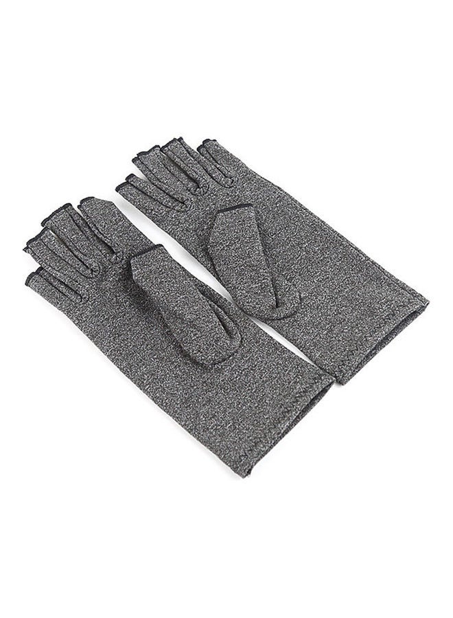 Arthritis Gloves Compression Gloves Fingerless for Men & Women Arthritis Joint Pain Relief Grey - Image 1