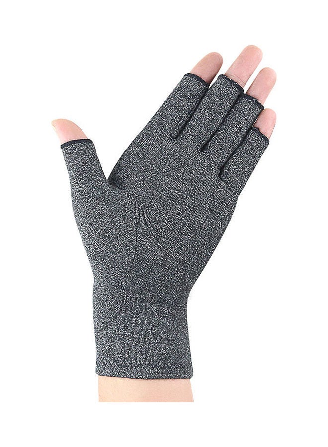 Arthritis Gloves Compression Gloves Fingerless for Men & Women Arthritis Joint Pain Relief Grey - Image 2
