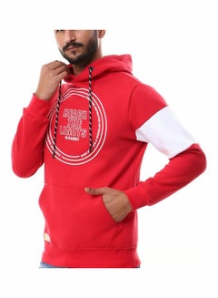 WHITE RABBIT Printed Hooded Neck Long Sleeve Sweatshirt Red/White  - Image 2