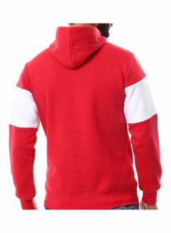 WHITE RABBIT Printed Hooded Neck Long Sleeve Sweatshirt Red/White  - Image 4