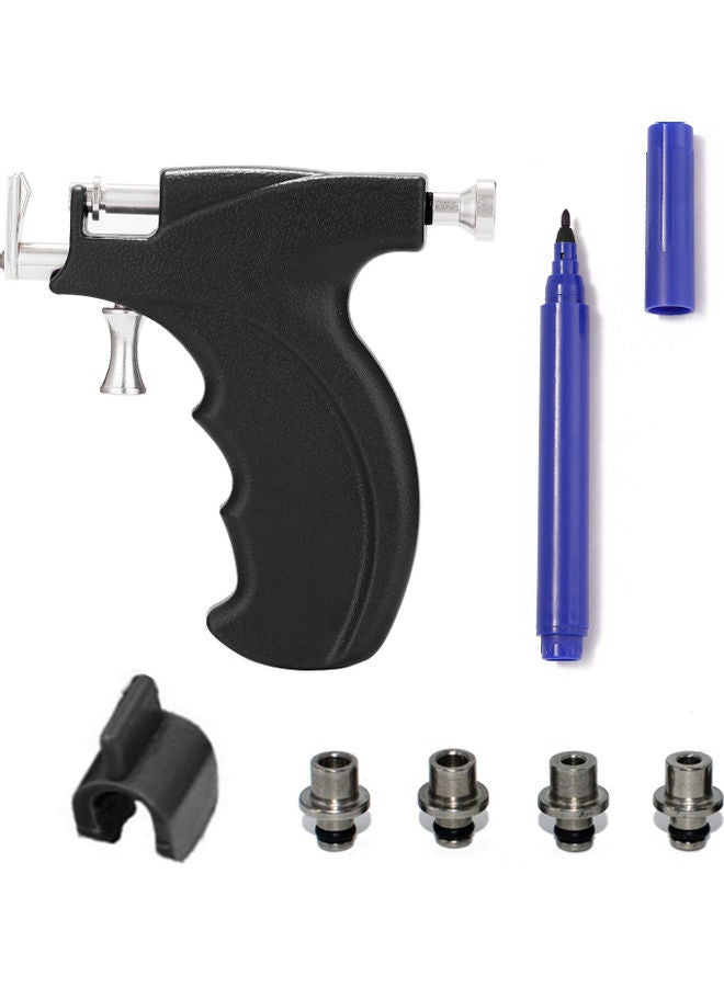 Professional Ear Stud Earring Piercing Gun Tools Kit Stainless Steel Reusable Earlobe Cartilage Nose Navel Body Piercing Gun Set Black - Image 1
