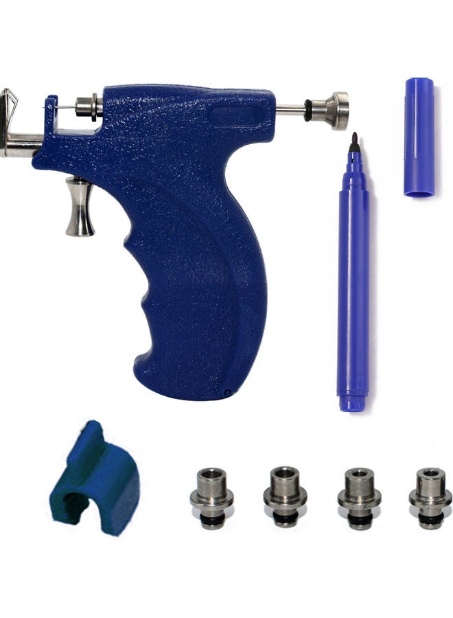Professional Ear Stud Earring Piercing Gun Tools Kit Stainless Steel Reusable Earlobe Cartilage Nose Navel Body Piercing Gun Set Blue - Image 1