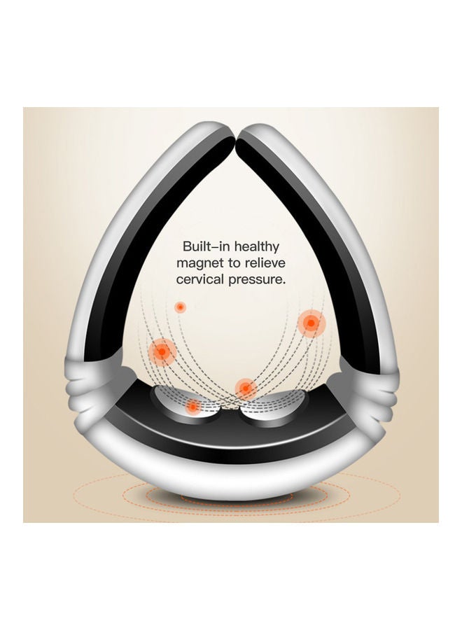 جهاز تدليك الرقبة كهرومغناطيسي وذكي يعمل بالأشعة تحت الحمراء على شكل حرف U لتدليك الرقبة والعلاج الطبيعي، متعدد الوظائف 5830 لون أبيض - Image 2