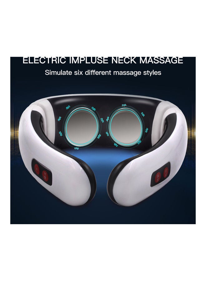 Generic - Cervical Massager Intelligent Electromagnetic Neck Massage Device Infrared Physiotherapy U-Shaped Neck Massager Physical Therapy Multifunctional Neck Massager 5830 White - Image 1