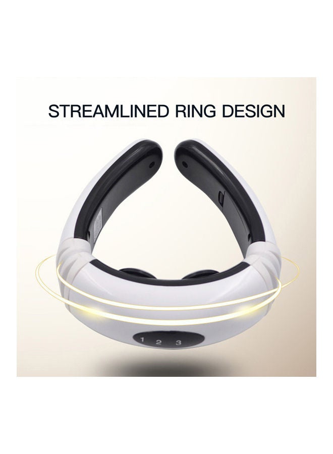 Generic - Cervical Massager Intelligent Electromagnetic Neck Massage Device Infrared Physiotherapy U-Shaped Neck Massager Physical Therapy Multifunctional Neck Massager 5830 White - Image 1
