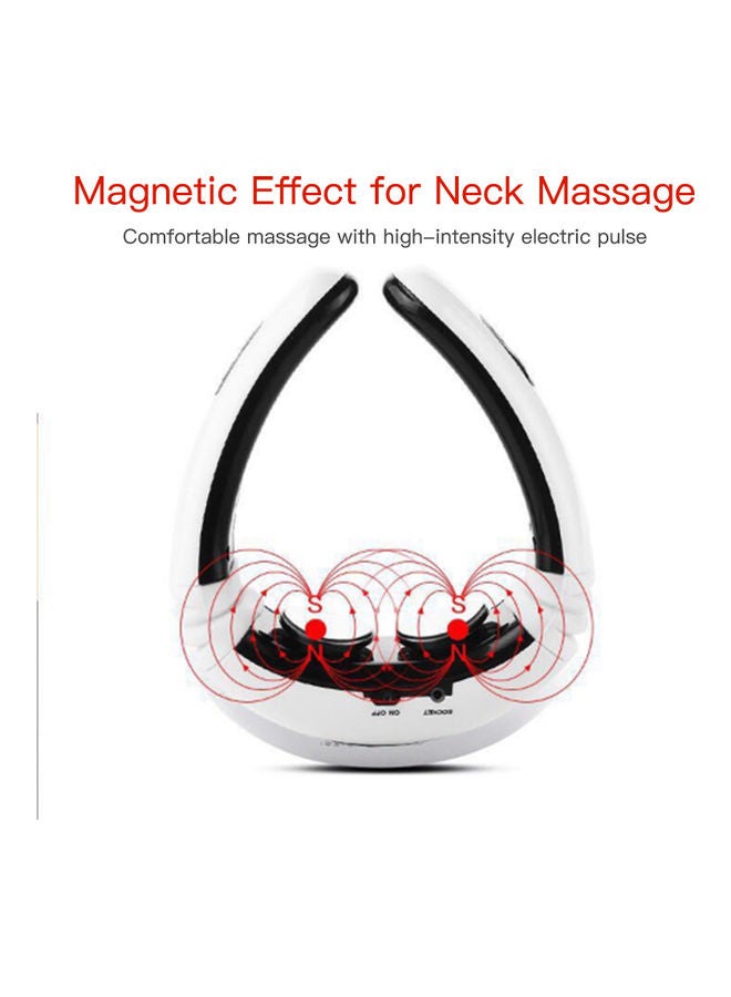 Generic - Cervical Massager Intelligent Electromagnetic Neck Massage Device Infrared Physiotherapy U-Shaped Neck Massager Physical Therapy Multifunctional Neck Massager 5830 White - Image 1