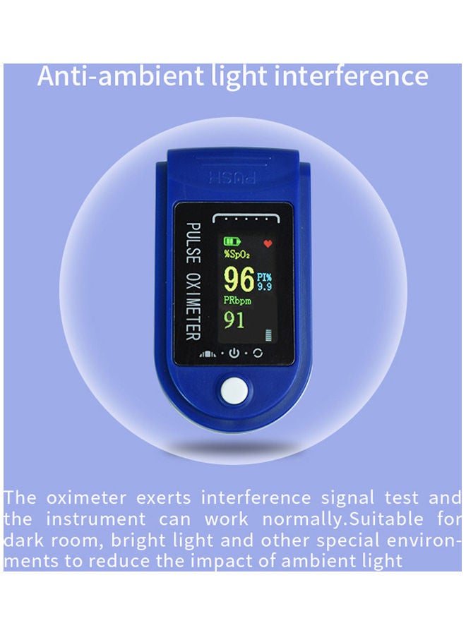 Generic - Household Finger Oximeter Pulse Rate Perfusion Index SPO2 Blood-oxygen Data Measurement OLED Display with Automatic Shutdown Function Multicolor - Image 1