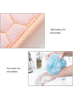 Generic Silicone Body Shower Brush Belt Foaming Bath Ball Extended Back Scrubber Handle Cleaning and Exfoliating Pad Set With Massage Points Pink  - Image 2