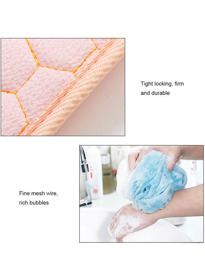 Generic - Silicone Body Shower Brush Belt Foaming Bath Ball Extended Back Scrubber Handle Cleaning and Exfoliating Pad Set With Massage Points Pink - Image 1