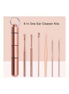 Generic 6pcs/set Ear Cleaner Kits Stainless Steel Earpick Wax Remover Curette  Ear Pick Ear Cleaner Spoon Spiral Ear Clean Tool Silver  - Image 2