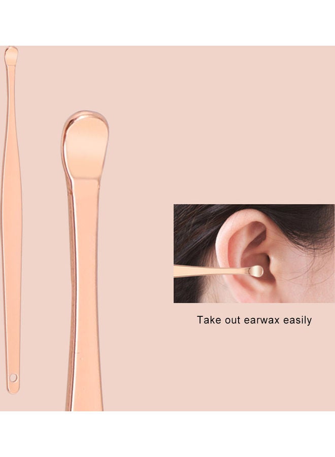 Generic - 6pcs/set Ear Cleaner Kits Stainless Steel Earpick Wax Remover Curette  Ear Pick Ear Cleaner Spoon Spiral Ear Clean Tool Black - Image 1