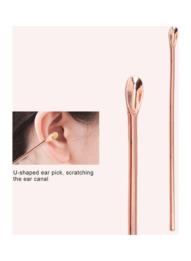 Generic - 6pcs/set Ear Cleaner Kits Stainless Steel Earpick Wax Remover Curette  Ear Pick Ear Cleaner Spoon Spiral Ear Clean Tool Black - Image 1