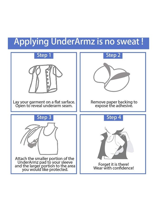 30pcs Summer Sweat Pad Perspiration Absorbing Guard Underarm Armpit Sweat Pad Disposable White