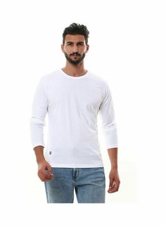 Solid Round Neck Long Sleeve t-shirt White - v1603980295/N41548359V_1