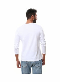 Solid Round Neck Long Sleeve t-shirt White - v1603980297/N41548359V_3