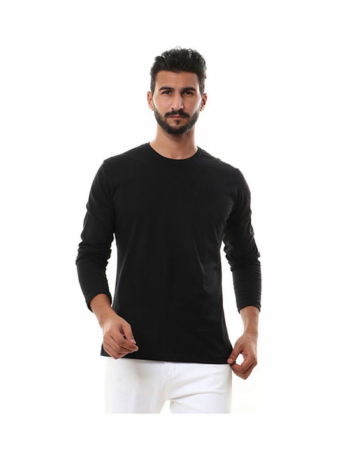 WHITE RABBIT - Solid Round Neck Long Sleeve t-shirt Black - Image 1