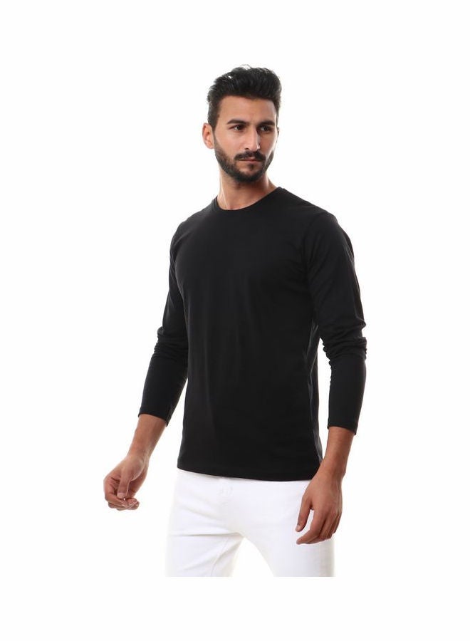 WHITE RABBIT - Solid Round Neck Long Sleeve t-shirt Black - Image 1