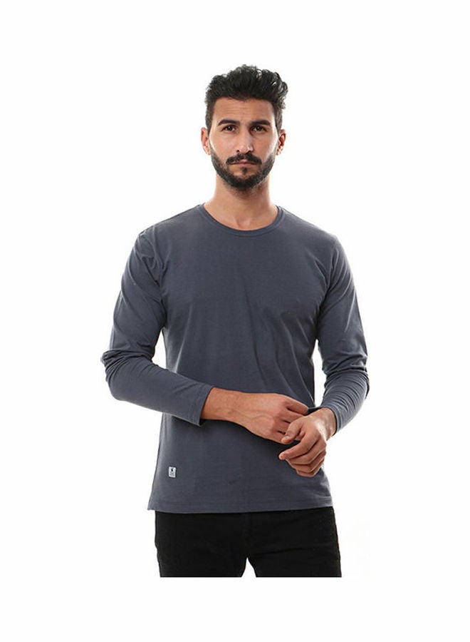 WHITE RABBIT - Solid Round Neck Long Sleeve t-shirt Grey - Image 1