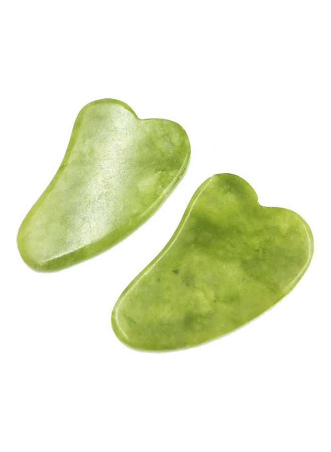 Generic Jade Roller & Gua Sha Board Jade Stone Set Scraping Massage Tools for Facial Skin Care Anti-aging Face Eye Neck Beauty Roller Facial Massager Green  - Image 5