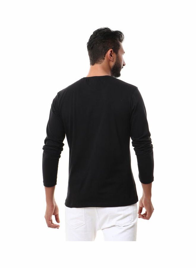 WHITE RABBIT - Solid Round Neck Long Sleeve t-shirt Black - Image 1