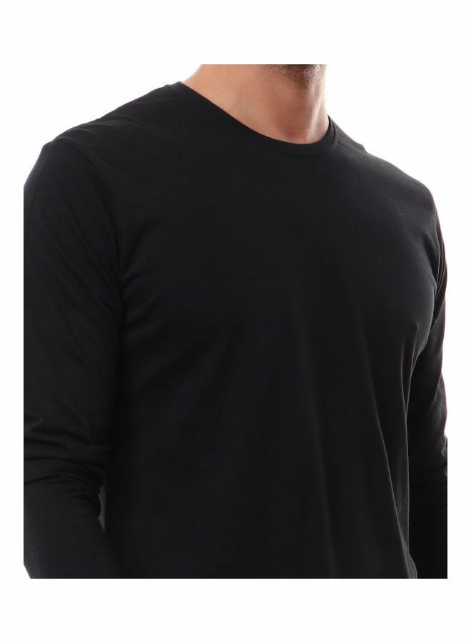 WHITE RABBIT - Solid Round Neck Long Sleeve t-shirt Black - Image 1